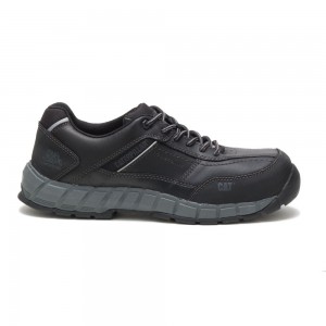 Caterpillar Streamline Leren Composite Neus Wandelschoenen Heren Zwart | CAT364-NL